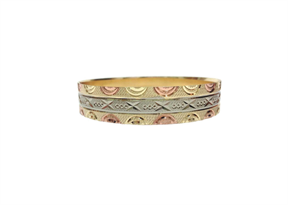 Tri Tone Plated | Diamond Cut Bangles